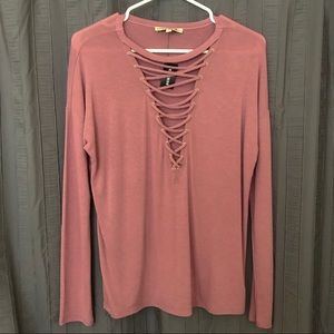 Lavender Criss Cross Long Sleeve